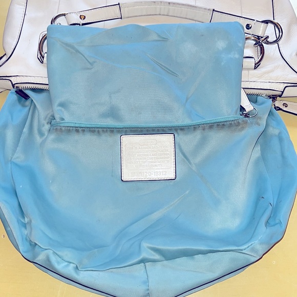 Coach Kristin Woven Leather Round Hobo Satchel - Picture 12 of 14